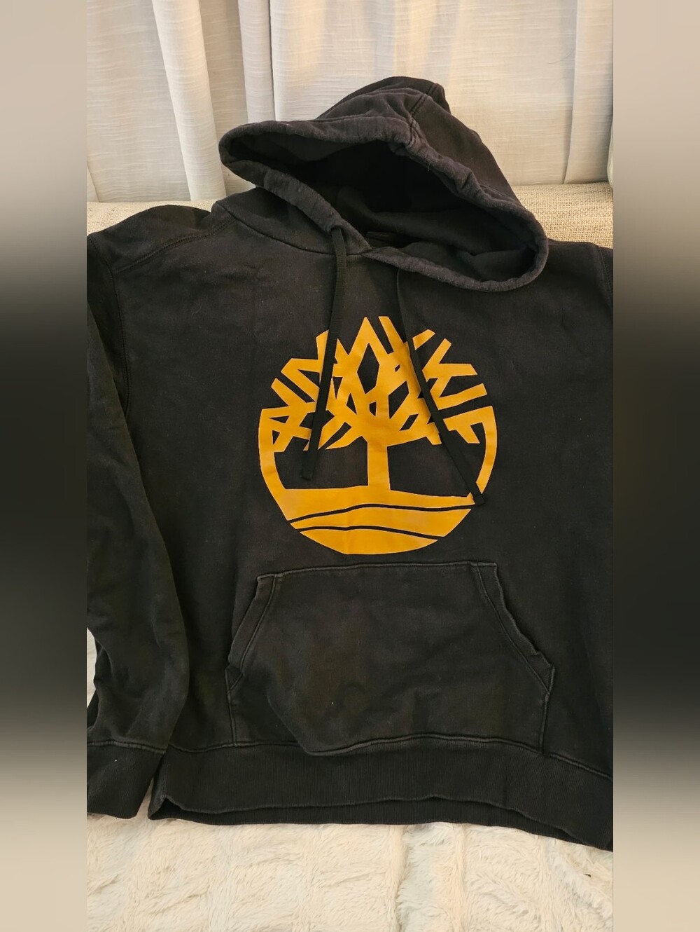 Timberland Black Hoodie with Yellow Tree Logo